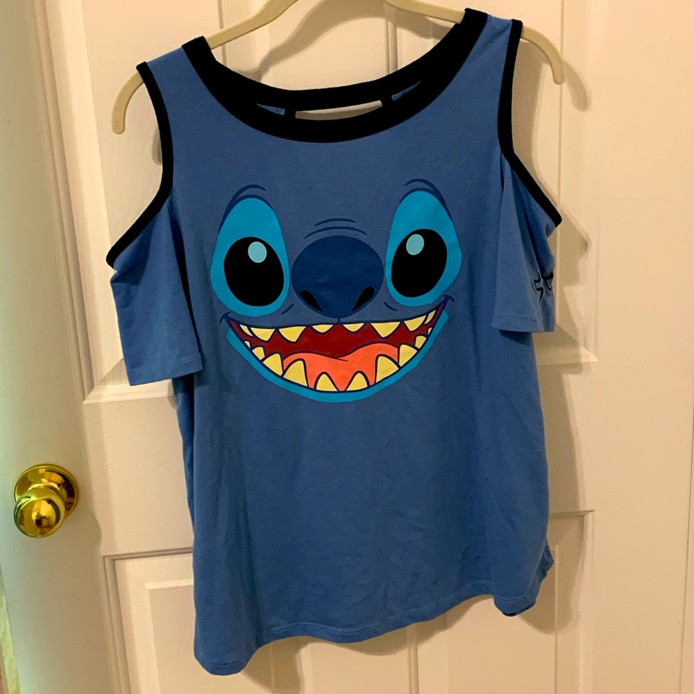 Disney Parks Stitch Cold Shoulder Women’s Top Size Large